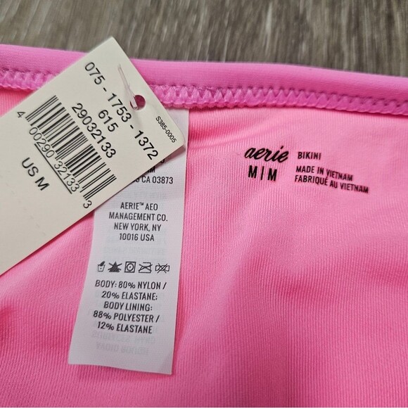 Aerie Pink Full Coverage Bikini Bottom Breifs Swim Separates Women's Medium - Picture 6 of 7